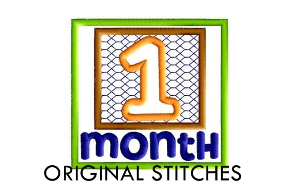 Square Patch Monthly Milestones Applique and Embroidery Digitized ...