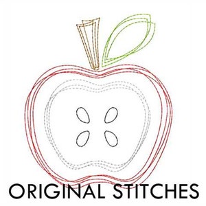 Plain Apple Quick Stitch Machine Embroidery Design File 2in 4x4 5x7 6x10 image 3