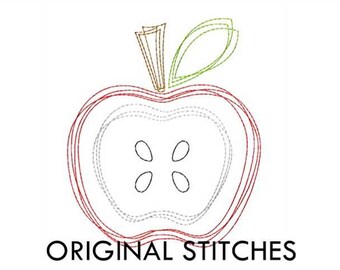 Apple Quick Stitch Machine Embroidery Design File 2in 4x4 5x7 6x10