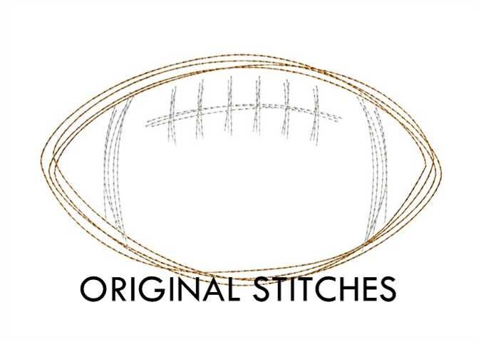 Quick Stitch Football Embroidery Digital Design File Mini 1 inch and …
