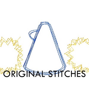 Quick Stitch Cheer Pom Poms & Megaphone Embroidery Digital Design File 4x4 5x7 6x10