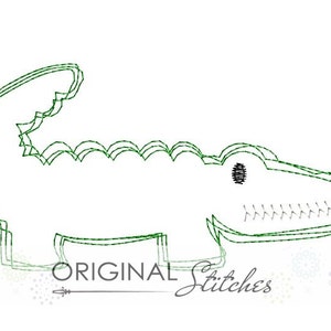 Quick Stitch Gator Embroidery Digitized Digital Design File 4x4 5x7 6x10