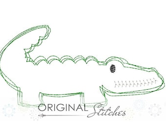 Quick Stitch Gator Embroidery Digitized Digital Design File 4x4 5x7 6x10