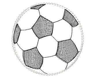 Quick Stitch Soccer Ball Football Machine Embroidery Digital Design File  4x4 5x7 6x10 7x11 8x8