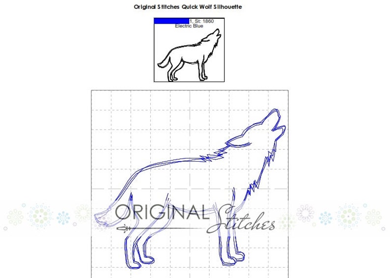 Quick Stitch Wolf Silhouette Machine Embroidery Digital Design File 4x4 5x7 6x10 8x8 image 2