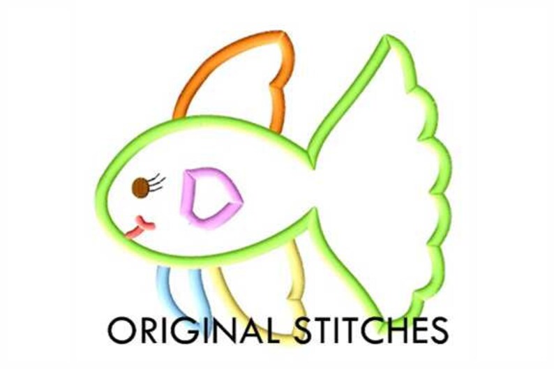 Fish Applique and Machine Embroidery Digital Design File 4x4 - Etsy