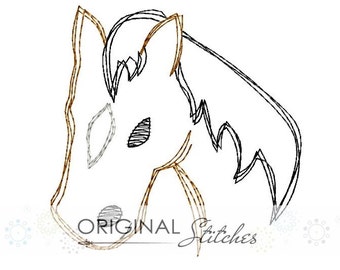 Quick Stitch Horse Embroidery Digital Design File  4x4 5x7 6x10 7x11 8x12