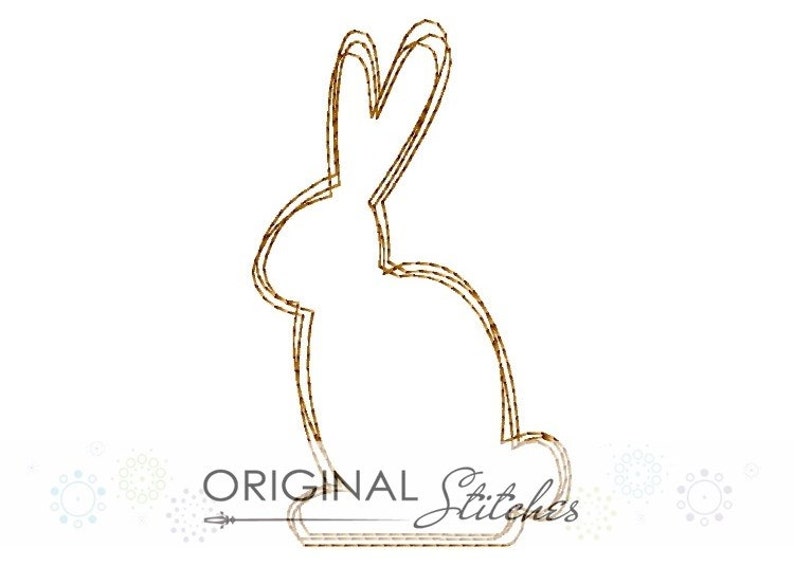 Quick Stitch Easter Bunny Machine Embroidery Digital Design File 4x4 5x7 6x10 image 2