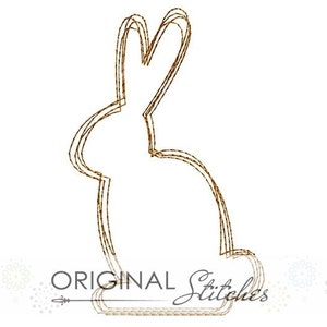 Quick Stitch Easter Bunny Machine Embroidery Digital Design File 4x4 5x7 6x10 image 1