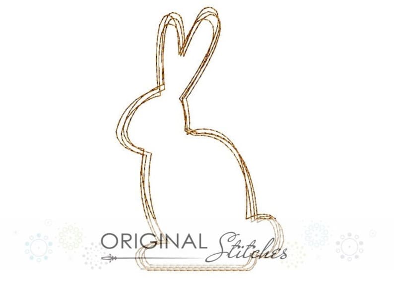 Quick Stitch Easter Bunny Machine Embroidery Digital Design File 4x4 5x7 6x10 image 1