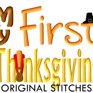 My First Thanksgiving Machine Embroidery Digital Design File 4x4 5x7