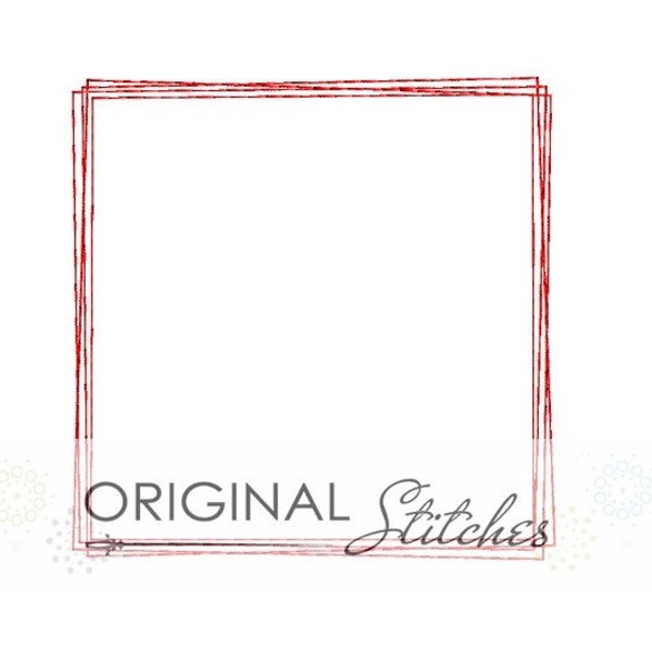 Quick Stitch Square Monogram Machine Embroidery Design File 2in, 3in, 4x4 5x7 6x10 7x11 8x12