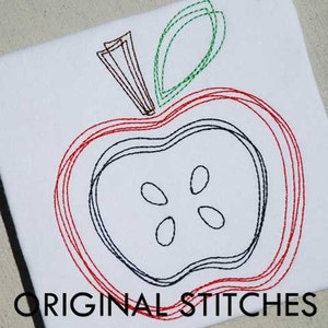 Plain Apple Quick Stitch Machine Embroidery Design File 2in 4x4 5x7 6x10 image 4