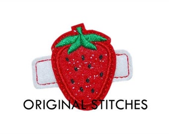Strawberry Feltie In The Hoop and Machine Embroidery Digital Design File