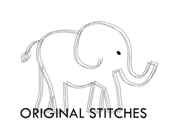 Quick Stitch Elephant Embroidery Digitized Digital Design File 4x4 5x5 5x7 6x10