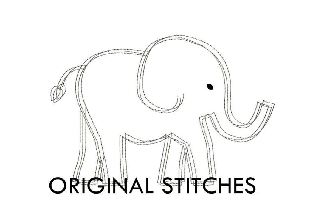 Quick Stitch Elephant Embroidery Digitized Digital Design File 4x4 5x…
