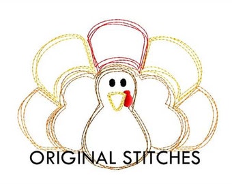 Quick Stitch Turkey Machine Embroidery Digital Design File  4x4 5x7 6x10 8x8 7x11