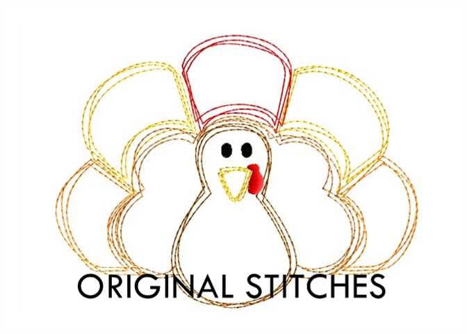 Quick Stitch Turkey Machine Embroidery Digital Design File  4x4 5x7 6…