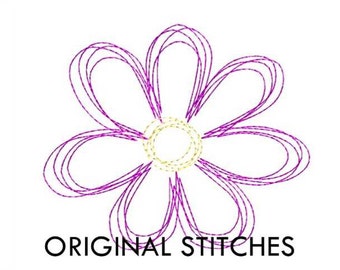 Quick Stitch Daisy Embroidery Digital Design File 4x4 5x5 6x6 7x7 8x8