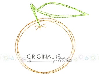 Quick Stitch Orange Embroidery Digital Design File  3x3 4x4 5x7 6x10 7x7 8x8