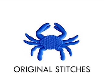 Crabe bleu Mini Machine Embroidery Design numérique fichier