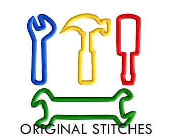 Tools Combination Applique and Machine Embroidery Digital Design File 4x4 5x7 6x10
