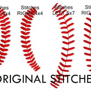 Baseball Softball Stitches Machine Embroidery Digital Design File 4x4 5x7 6x10 image 1