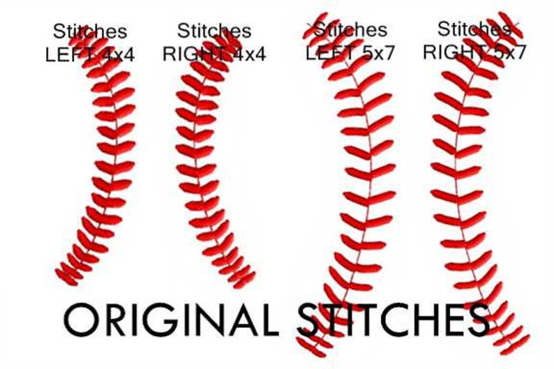 Baseball Softball Stitches Machine Embroidery Digital Design File 4x4 5x7 6x10 image 1