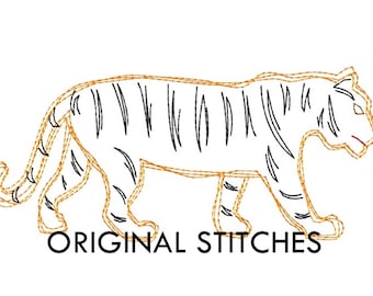 Quick Stitch Tiger Embroidery Digitized Digital Design File 4x4 5x5 5x7 6x10 8in