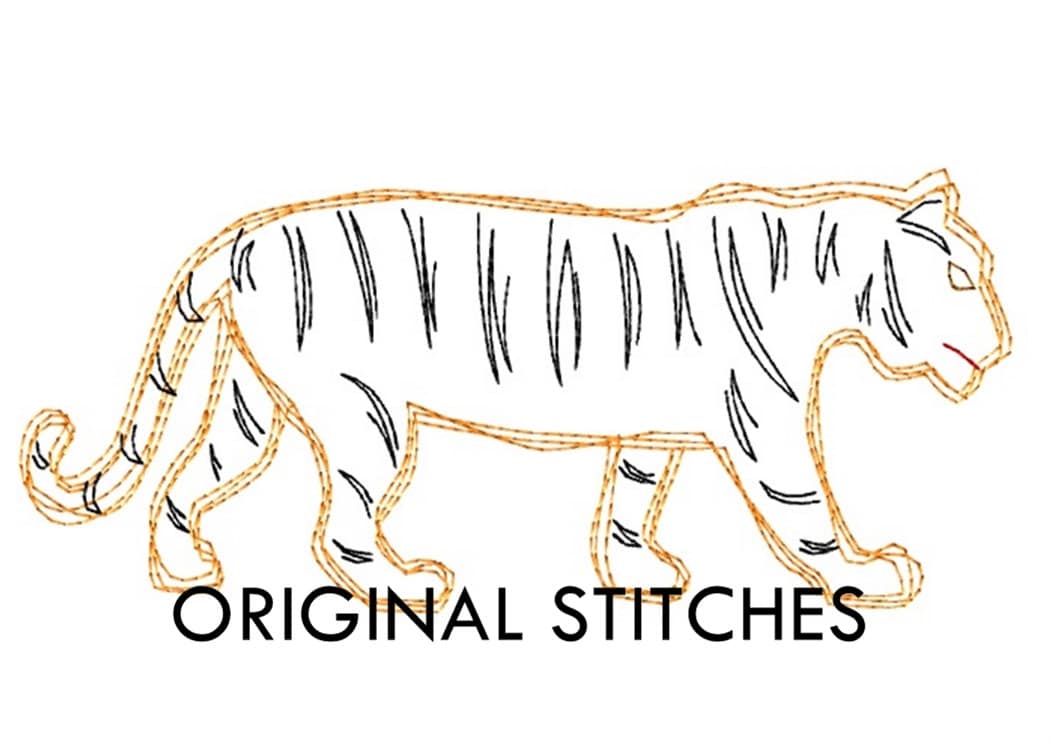 Quick Stitch Tiger Embroidery Digitized Digital Design File 4x4 5x5 5…