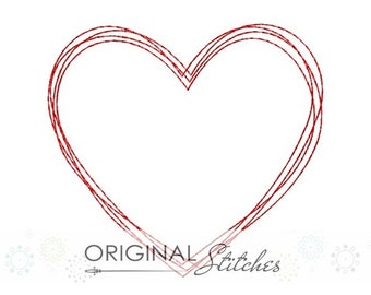 Quick Stitch Heart Embroidery Digital Design File 2in, 3in, 4x4 5x7 6x10, 7x7, 8x8