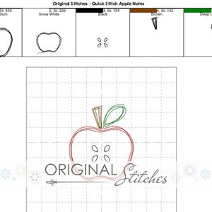 Plain Apple Quick Stitch Machine Embroidery Design File 2in 4x4 5x7 6x10 image 5