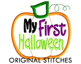 My First Halloween Applique and Embroidery Digital Design File 4x4 5x7