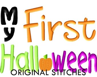 My First Halloween Applique and Embroidery Digital Design File 4x4 5x7
