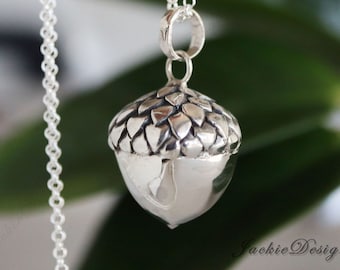 Acorn Sterling Silver Harmony Ball 17mm Angel Caller Charm Necklace