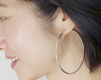 Sterling Silver Earrings 40mm, 48mm, 70mm Minimalist style