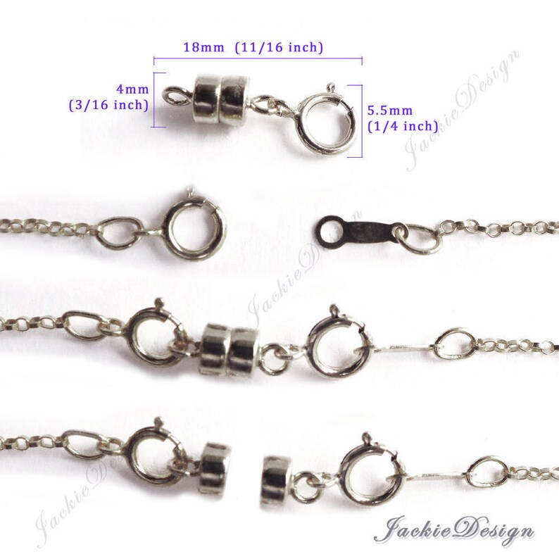 925 Sterling Silver Interchangeable Clasps Easy Necklace