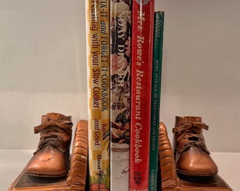 Vintage Painted Baby Shoe Bookends | Real Baby Shoes | Nursery Decor | Keepsake Bookends