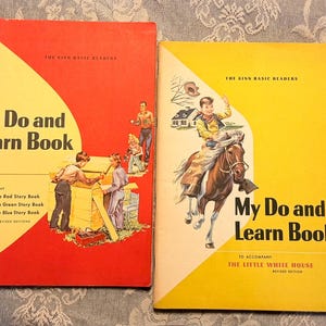 May include: Four vintage children's books with colorful covers. The books include titles like "My Do and Learn Book" and "Fun with Tom and Betty." The covers feature illustrations of children, animals, and scenes from stories.