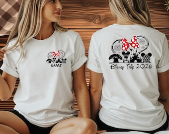 Camiseta con nombre para Disney World 2026, camiseta de Minnie Mouse de Disney, camiseta para fans del viaje a Disney 2026, camiseta para amantes de Magic Kingdom, camiseta para vacaciones familiares en Disney