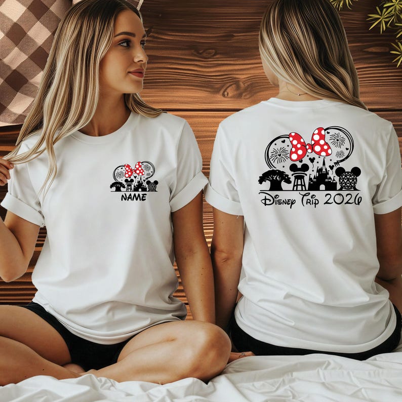 Disney world 2026 Name Shirt, Disney Minnie Mouse Tee, Disney Trip 2026 Fan Shirt, Magic Kingdom Lover Shirt, Disney Family Vacation Top image 1