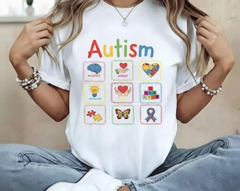 Pacchetto SVG per la consapevolezza dell'autismo, PNG sulla neurodiversità per sublimazione, design per maglietta a forma di cuore con pezzo di puzzle, file di taglio per mamme autistiche per Cricut