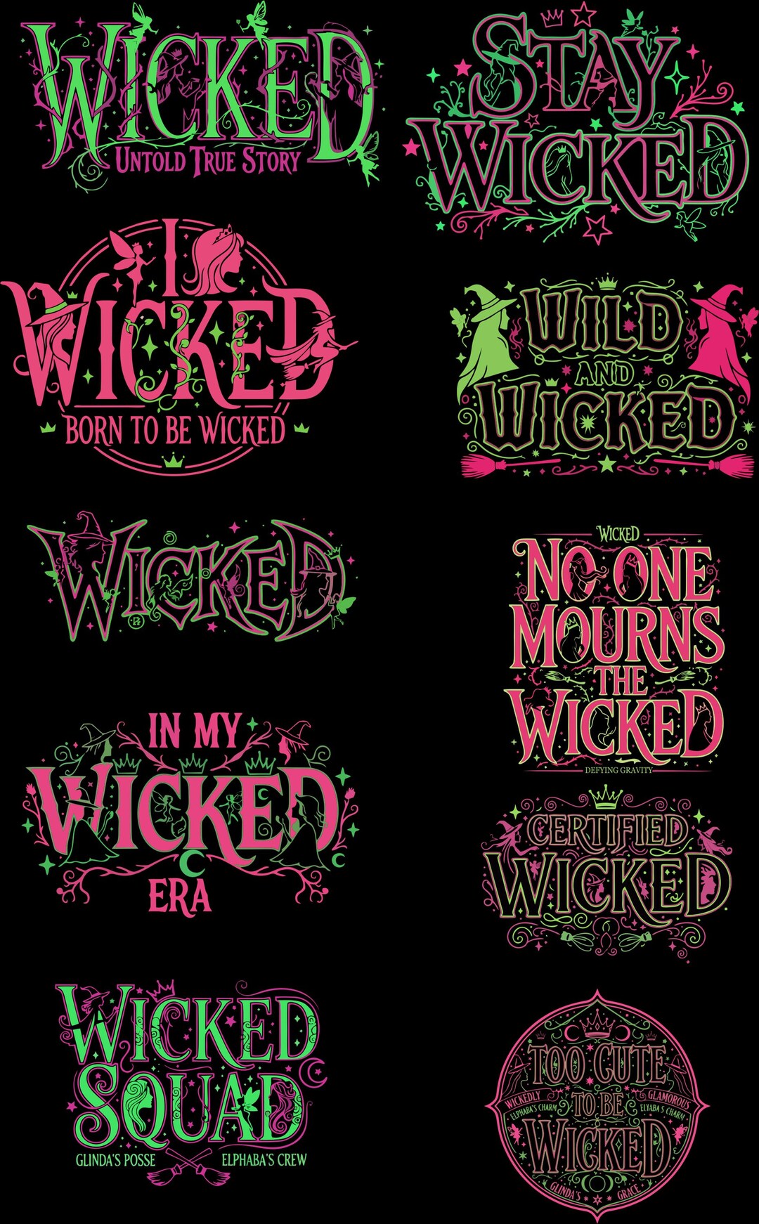 Wicket Sticker Design Wicked PNG Bundle | Wicked Shirt and Sweatshirt Design | Wicked Sticker ...