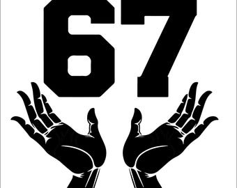 6 7 SVG e PNG / Sei Sette per magliette e felpe / 67 file Cricut