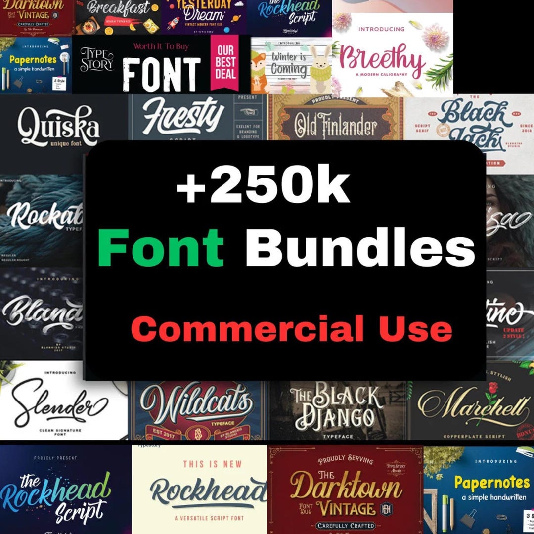 Mix Fonts Bundle | Script Handwritten Fonts for Procreate | Retro Font ...