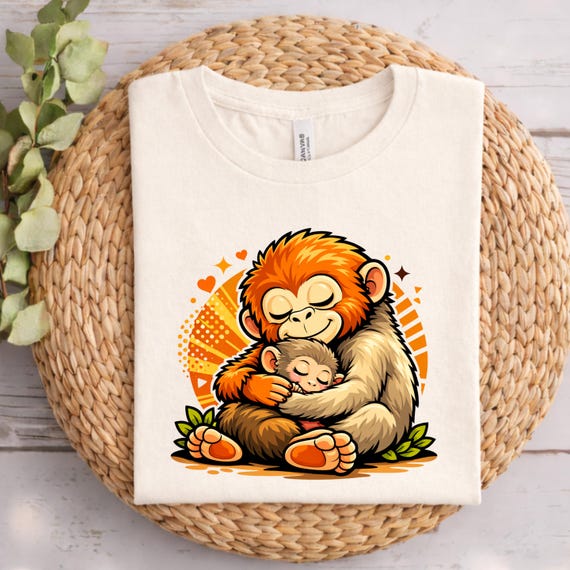 Baby Monkey Graphic Tee, Punch Monkey Shirt, Monkey Lover Gift