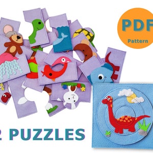 PDF A4 Sewing Pattern Felt Puzzle SET,Jigsaw Puzzles,Baby Sewing Pattern,Quiet Book,Baby Gift,Sensory Puzzle,Educational toy