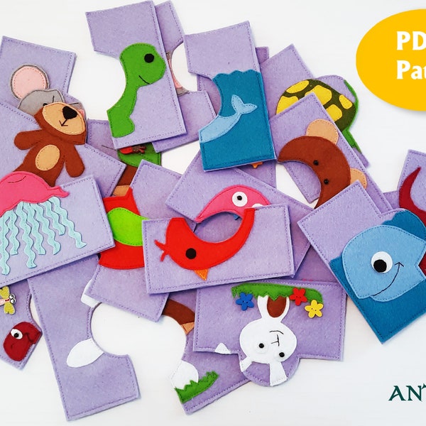 PDF A4 Sewing Pattern Felt Puzzle 10 pictures,Jigsaw Puzzles,Baby Sewing Pattern,Quiet Book,Baby Gift,Sensory Puzzle,Sensory Educational toy