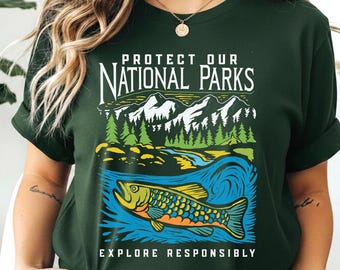 90s National Parks Unisex T shirt Granola Girl Shirt Respect the Local Wildlife Tee Hiking Camping Clothes Wanderlust Shirt