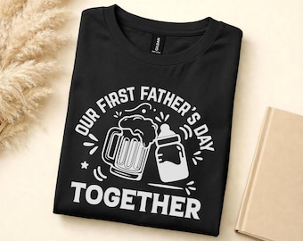 2026 fathers day shirt, our first fathers day shirt new daddy tees, 1st Fathers Day outfit matching dad girl baby shirt